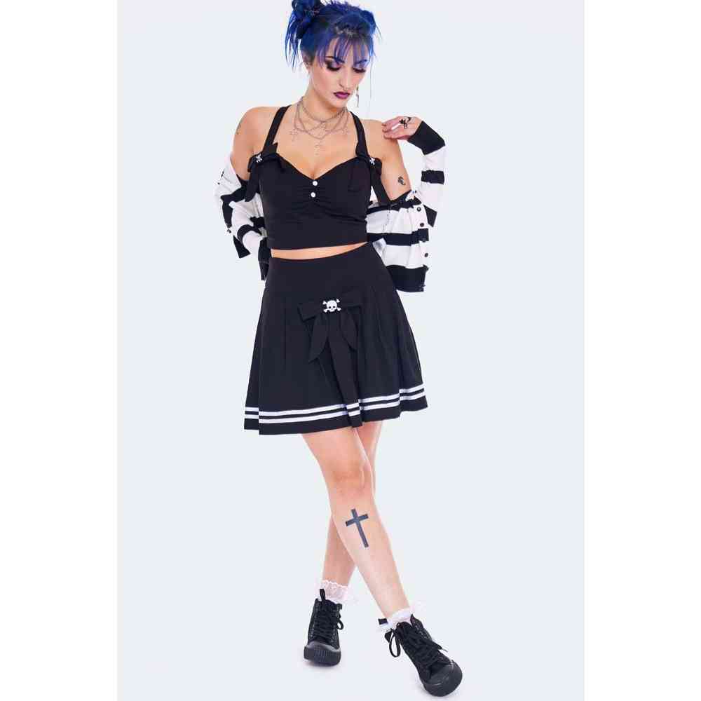 Jawbreaker - Sailor Pleated Courte Jupe - Noir